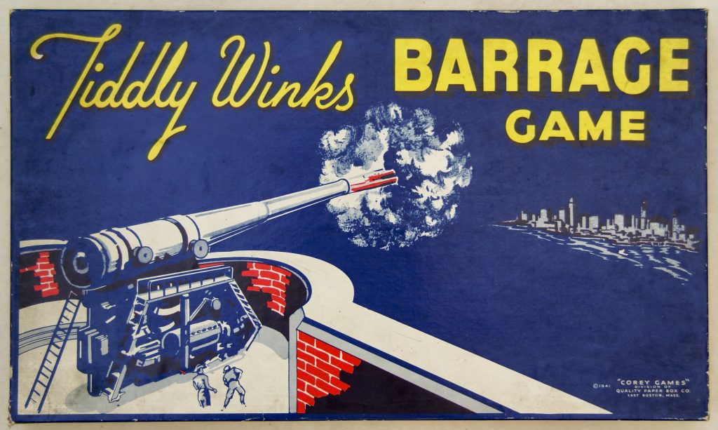 Tucker Tw ID • COR-01c3 — publisher • Corey Games — title • Tiddly Winks BARRAGE GAME