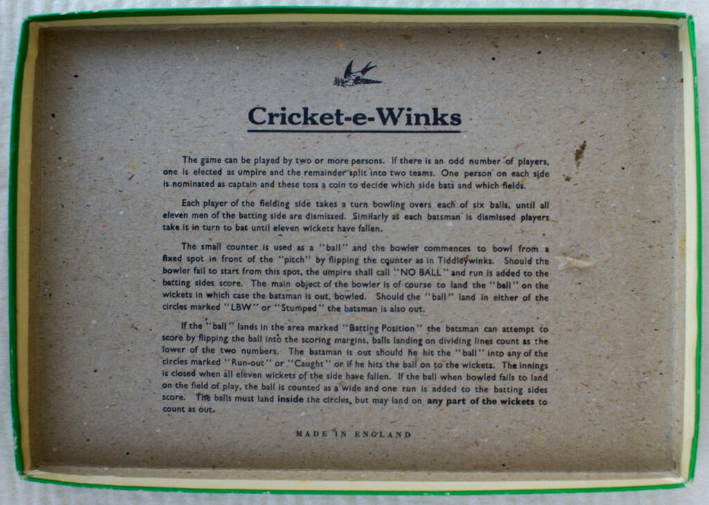 Tucker Tw ID • HMR-02c1 — publisher • House-Martin (England) — title • CRICKET E WINKS