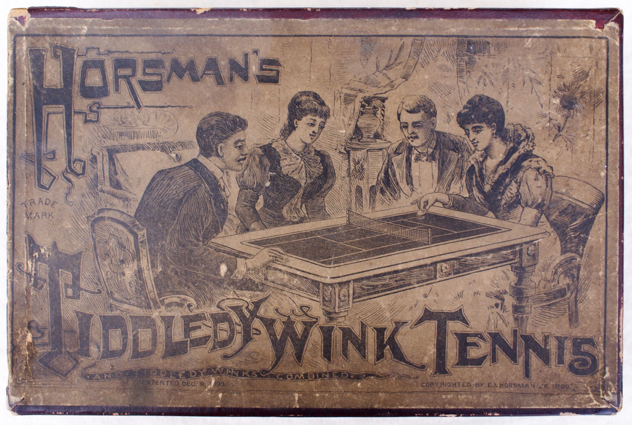 Tucker Tw ID • HOR-01c1 — publisher • E. I. Horsman, Jr. — title • HORSMAN's TIDDLED YWINK TENNIS AND TIDDLEDY WINKS COMBINED.