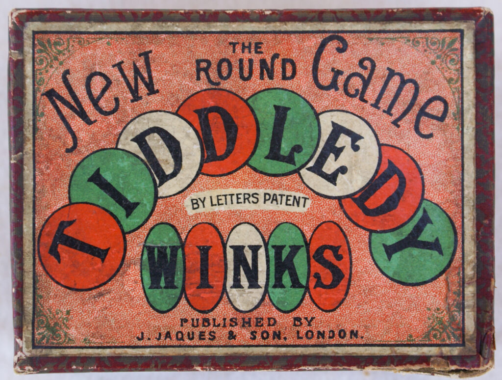 Tucker Tw ID • JAQ-02v5c2 — AGPI ID • G-30724c2 — publisher • J. Jaques & Son (London) — title • THE New ROUND Game TIDDLEDY WINKS — notes • By Letters Patent.
