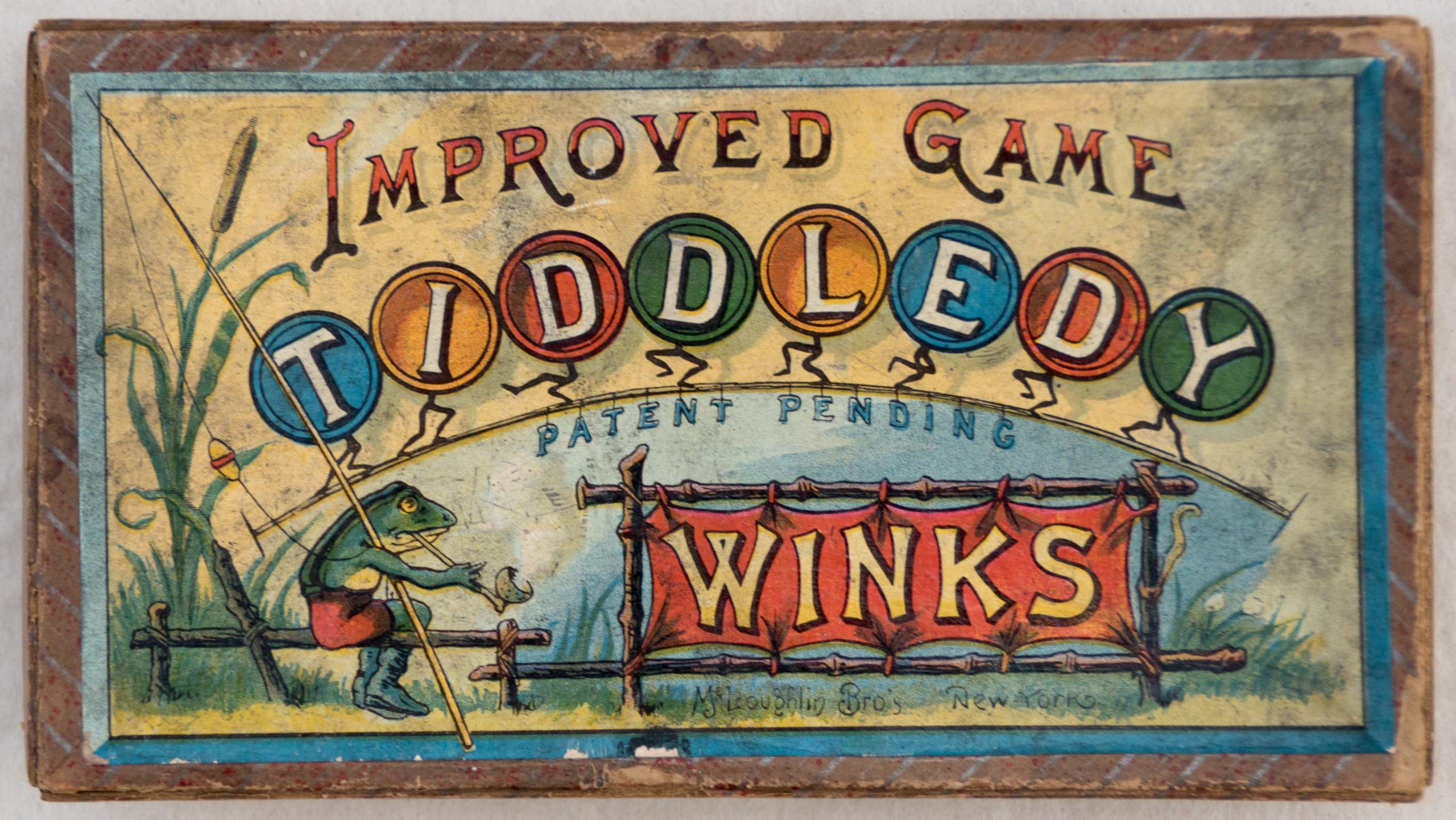 Tucker Tw ID • MCL-02v1c4 — publisher • McLoughlin Bros., New York — title • IMPROVED GAME TIDDLEDY PATENT PENDING WINKS