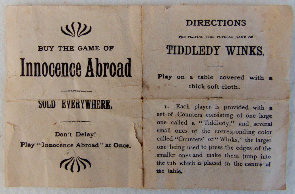 Tucker Tw ID • PBR-29v2 — publisher • Parker Brothers (Salem, Massachu — title • The Popular GAME of Tiddledy Winks.
