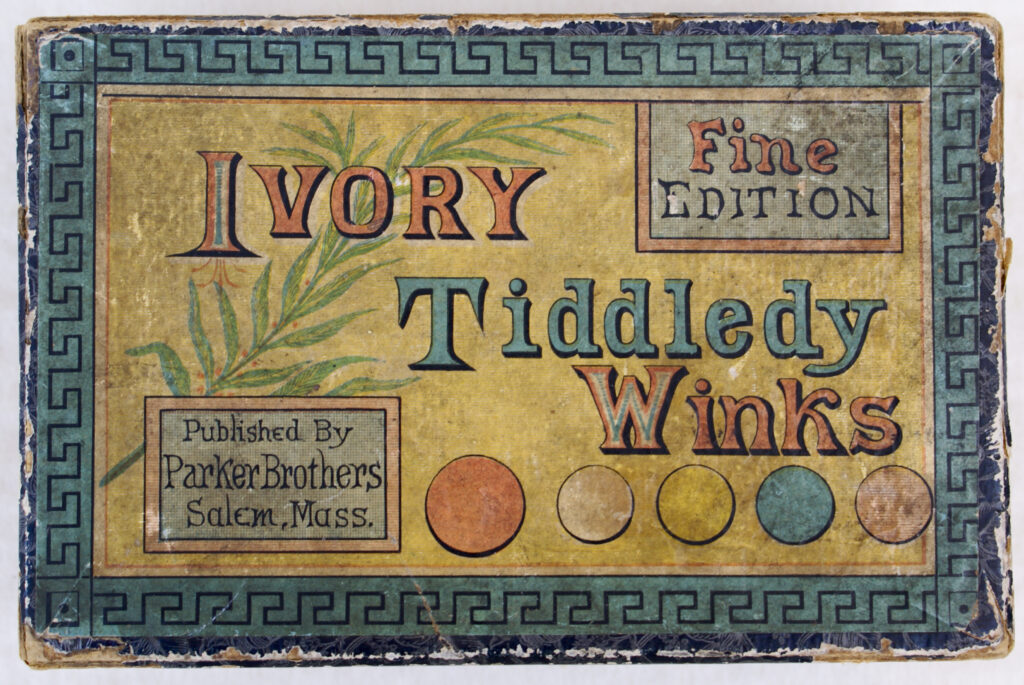 Tucker Tw ID • PBR-77c1 — publisher • Parker Brothers (Salem, Massachu — title • IVORY Tiddledy Winks - Fine EDITION