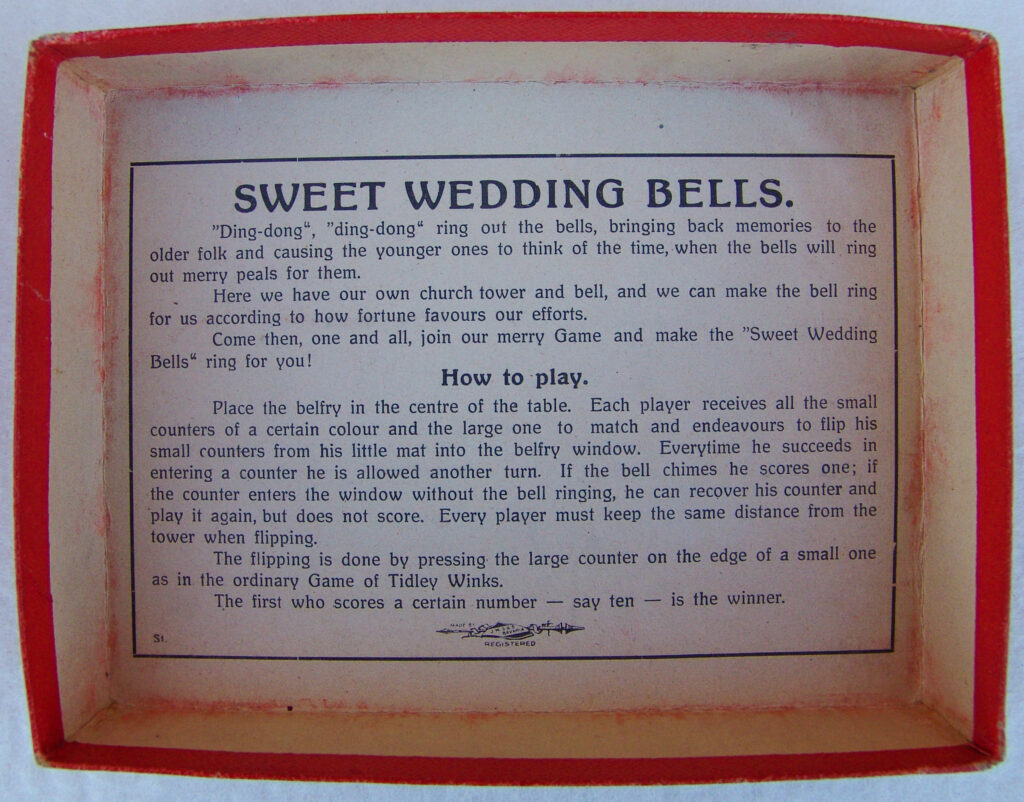 Tucker Tw ID • SPE-21c1 — publisher • Spear's Games — title • SWEET WEDDING BELLS - A NOVEL GAME OF TIDLEY WINKS