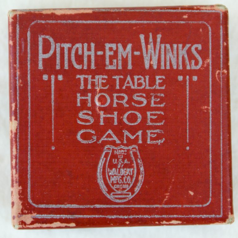Tucker Tw ID • WAL-01c3 — publisher • Walbert Mfg. Co., Chicago — title • PITCH-EM-WINKS THE TABLE HORSE SHOE GAME