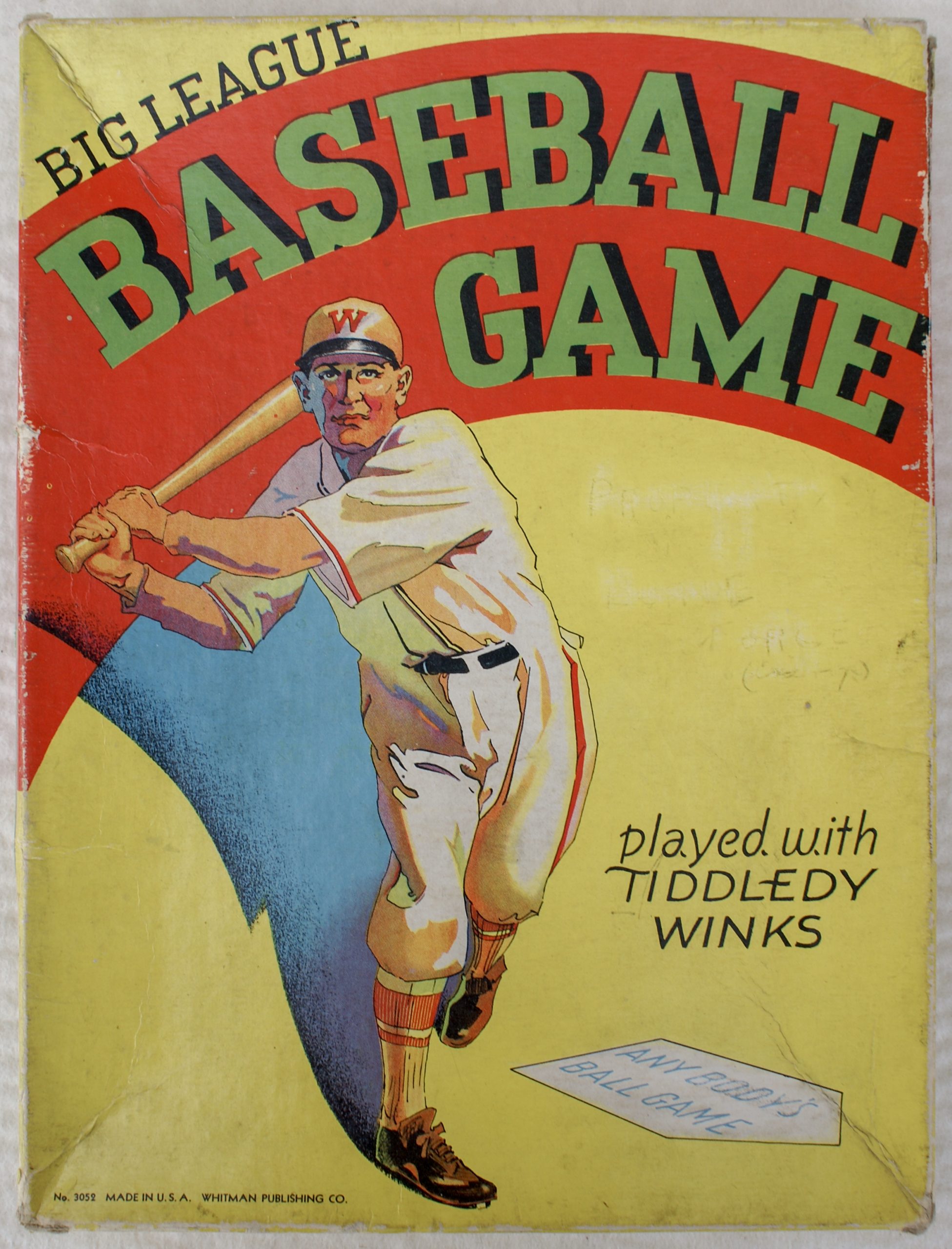 Tucker Tw ID • WHI-01 — publisher • Whitman — title • BIG LEAGUE BASEBALL GAME - played with TIDDLEDY WINKS